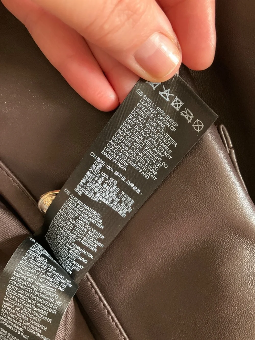 REISS  Gracie Cropped Leather Jacket